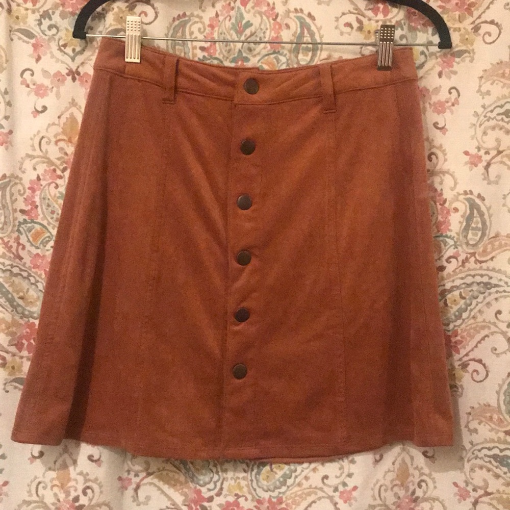 suede brown skirt